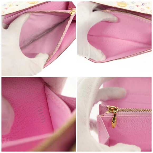 LOUIS VUITTON Multicolor Portefeuille Sarah Wallet White M93532 LV Auth 142372 - Picture 16 of 16